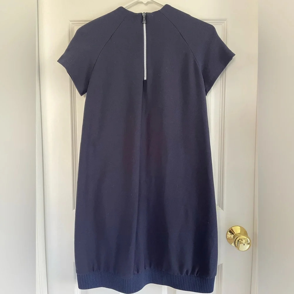 ZARA TRF Short Sleeve Shift Mini Dress Size Small in Navy Blue - Picture 3 of 6